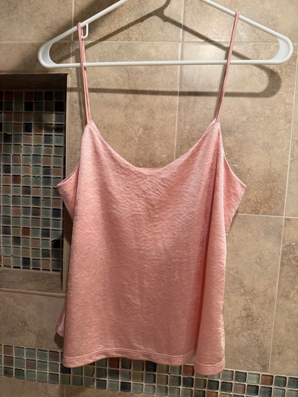 Women's Pink Satin Cami Top - Lightweight Spaghetti Strap Tank